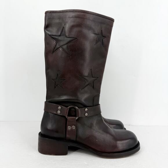 VFL350_TAN_QUARTER_1000x.jpg?v  Vintage Foundry Women Mathilde Calf High Boot US 10 EU 41 Dark Brown Leather EUC
